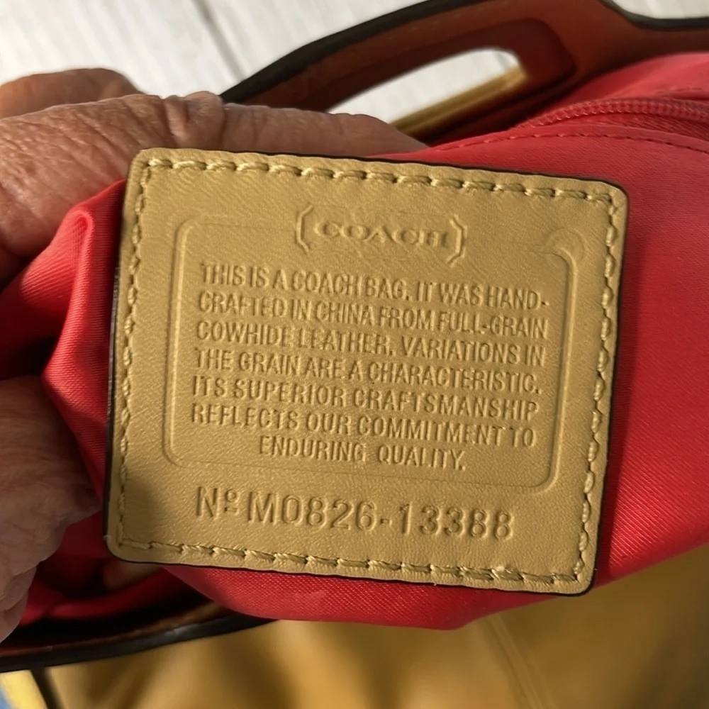 Coach Bonnie Crossbody Purse Camel Sand Leather Foldover Shoulder Bag - Picture 9 of 15